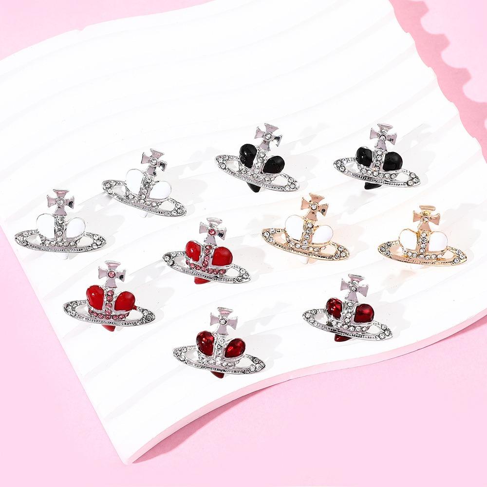 Mxbeauty Anting Wanita Trendi Pesta Perhiasan Mewah Ceative Planet Earrings Vintage Zirkon Telinga Stud