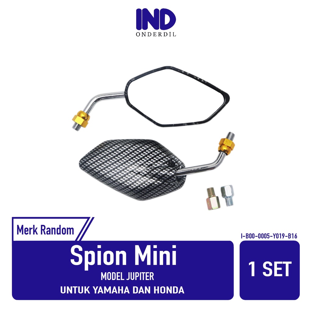 Spion Mini Carbon Model Jupiter Untuk Honda &amp; YMH Vario Beat PCX NMAX Supra Scoopy X Ride Xeon Tiger Mio Sepion Kaca Kanan Kiri Karbon Kecil