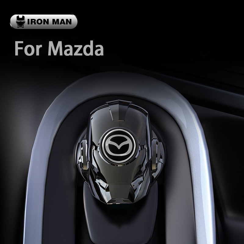 Mazda Modifikasi Mobil Satu Tombol Start Button Ignition Switch Rotating Cover Pelindung Iron Man Car Styling Untuk 3 2 5 CX3 RX8 BT50 323 CX8 CX30 RX7 626 CX7 NX5 CX9 Aksesoris