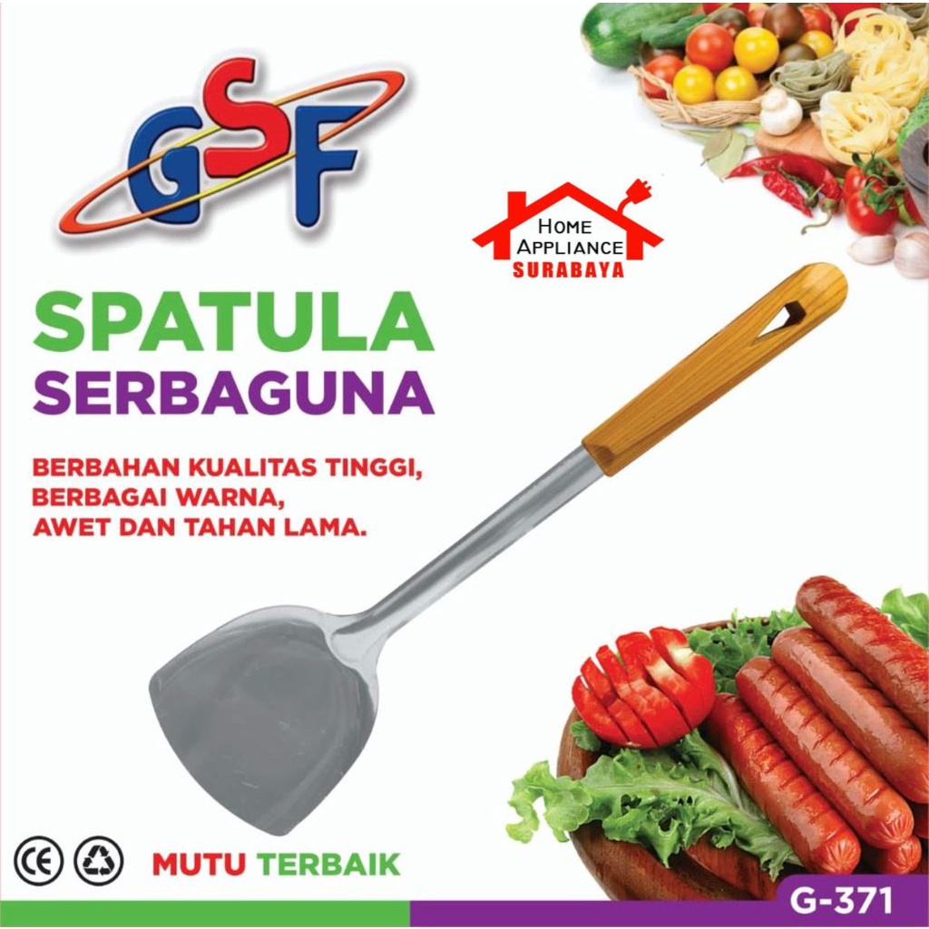 Spatula Sutil - Sendok Sup ( Soup Ladle ) Stainless Steel Gagang Kayu GSF 371 372
