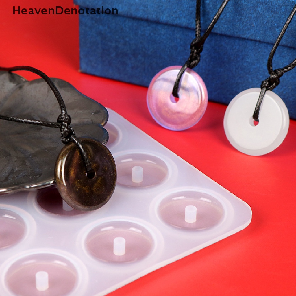 [HeavenDenotation] Diy Glaze Imitasi Giok Peace Buckle Pendant Epoxy Resin Cetakan Gelang Aksesoris Perhiasan Silikon Mold HDV