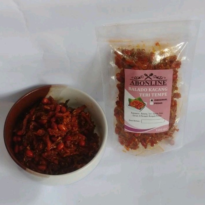 

ABONLINE Kacang Teri Tempe Balado Manis 100 Gram