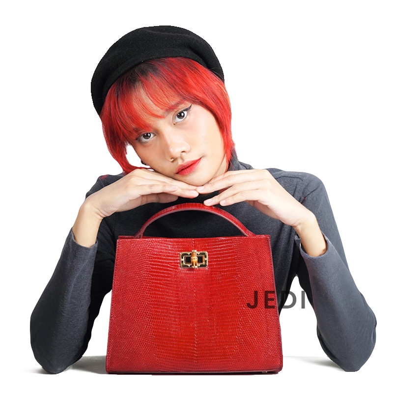 Jedi Tas Selempang Wanita Kulit Lizard Tas Bahu Shoulder Bag Women Leather Sling Bag Cross Body Soph