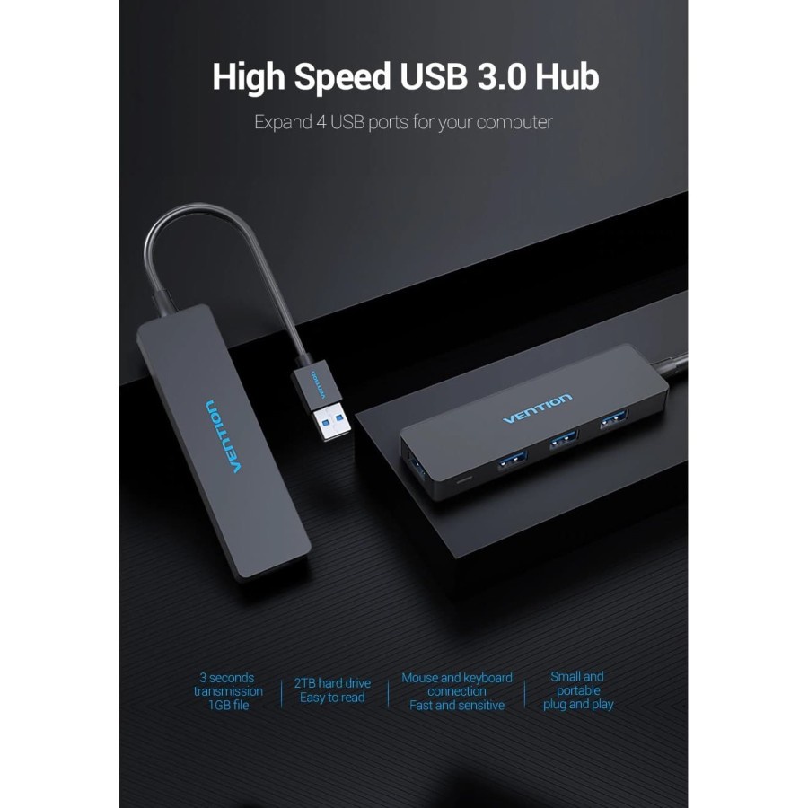 Vention High Speed USB 3.0 Hub for Windows Mac Linux - USB3.0 15CM