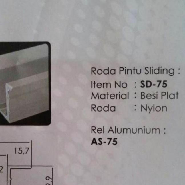 ♖ Paket Rel Dan Roda Pintu Lemari Sliding Rel AS-75 Huben ☟