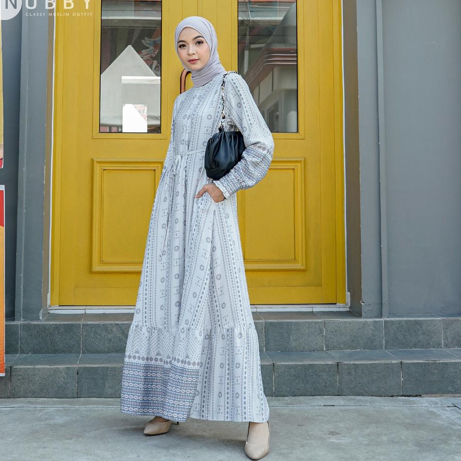 ➦ Nobby - Merlyn Dress Motif Full Print Casual Busui Friendly dengan Tali ☛