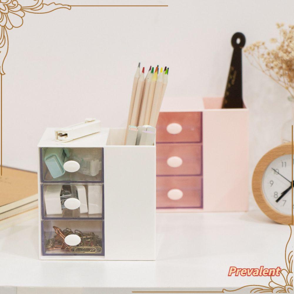 Preva Tempat Pulpen Anak Kotak Penyimpanan Desktop Kreatif Plastik Multi Grid Pen Holder