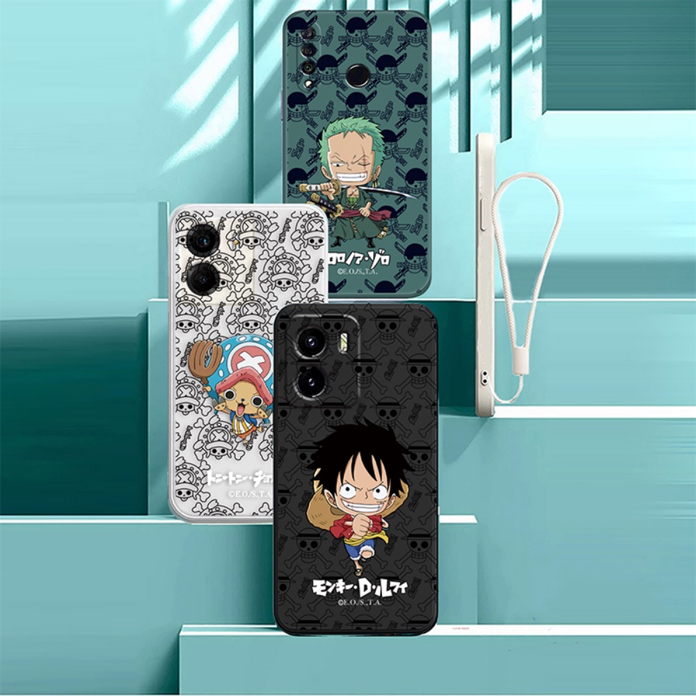 Xiaomi Poco F4 GT M4 Pro Poco F3 Poco X3 NFC X3 Pro M3 Pro Redmi 10C 10A 9C Note11 Note10 5G Kartun Luffy Zoro Chopper Motif Karakter Soft Silicone Phone Case Dengan Tali BY