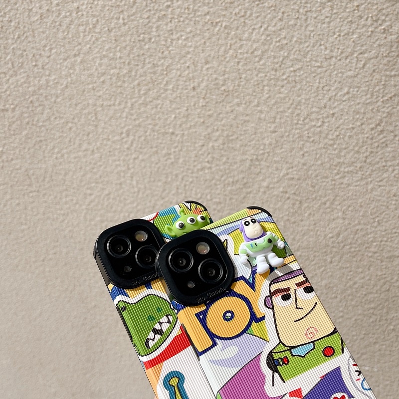IPHONE Soft Case Perlindungan Serat Vertikal Kartun Untuk Iphone14Pola Stereoskopik13 12 11 Pro maxX XR XS Max7 8 Plus