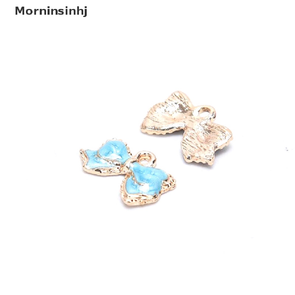 Mornin 10 Pcs Enamel Shiny Bow Alloy Ch Pendant Hairpin Membuat Perhiasan Craft Hadiah id