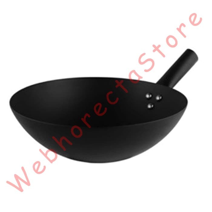 Terlaris Bima Chefs Carbon Steel Japanese Wok 36Cm/ Kuali Baja Hitam Heavy Duty