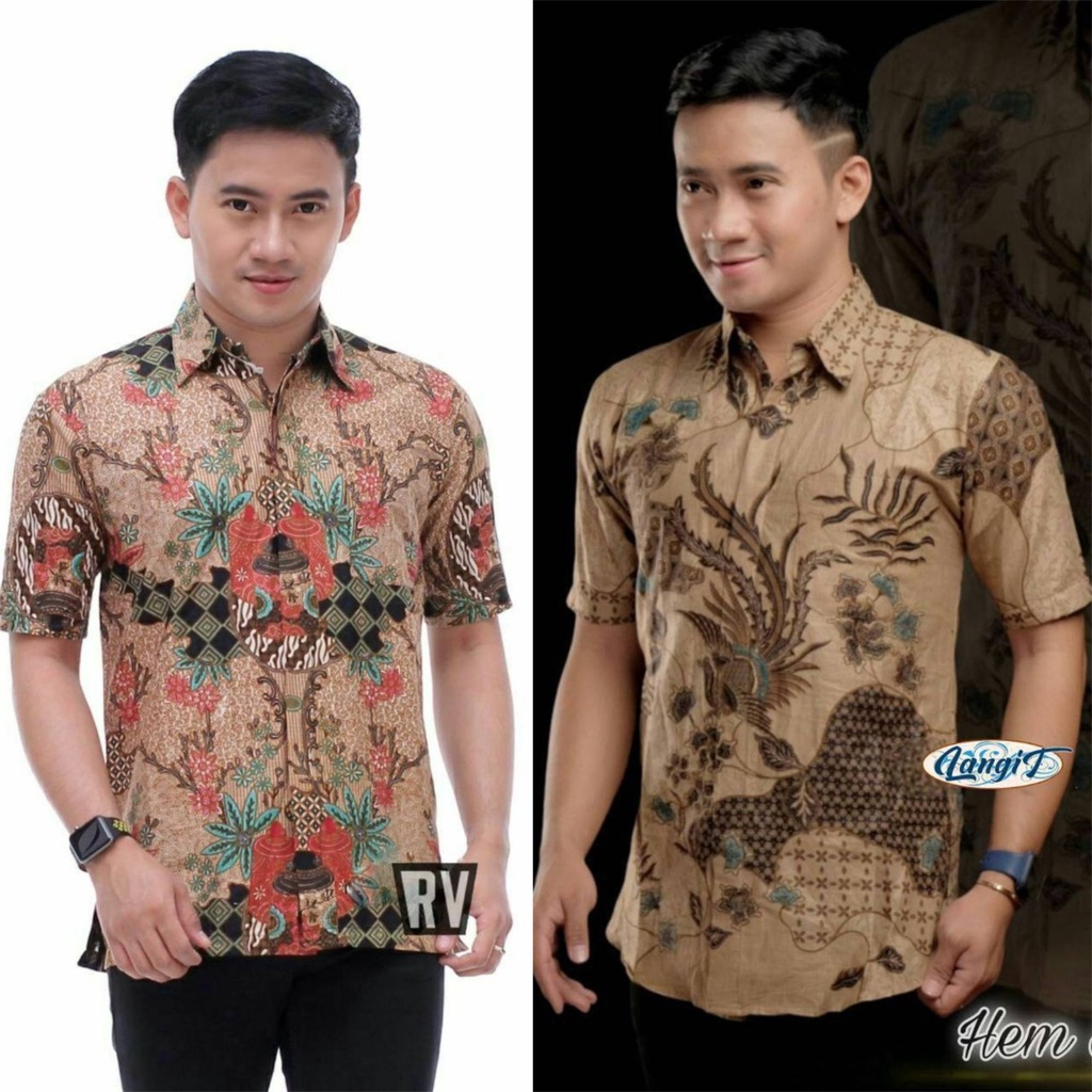 GROSIR BATIK HEM PRIA LENGAN PENDEK BERAGAM MOTIF &amp; WARNA