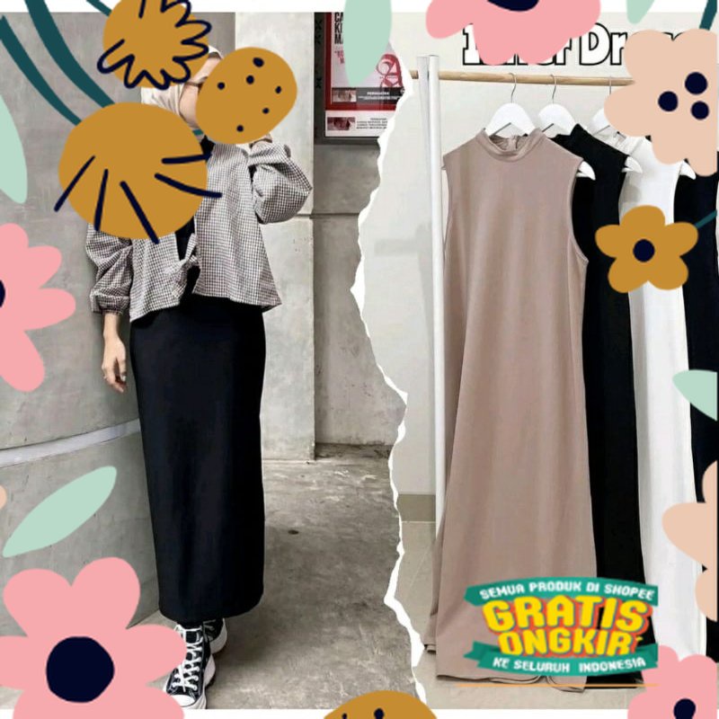 DRESS INNER SPAN JERSEY / INNER GAMIS TANPA LENGAN [COD] / baju baru lebaran