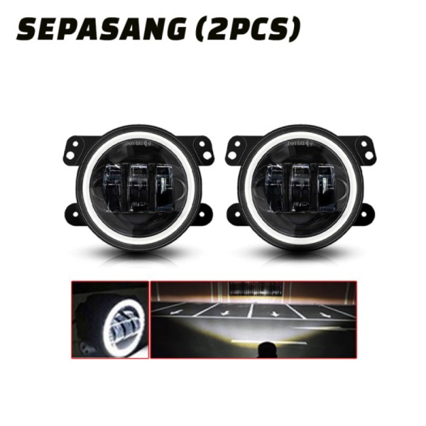 Jual LAMPU FOGLAMP ANGEL EYES FOG LIGHT DAYMAKER 3 CWL 4 INCH 30W DC12-24V - AE PUTIH Berkualitas