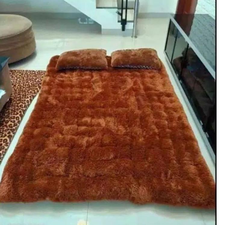 ✭ kasur menul Lantai gender kasur  Bulu karpet empuk karpet bulu rasfur surpet sudah sama 2 bantal ➱