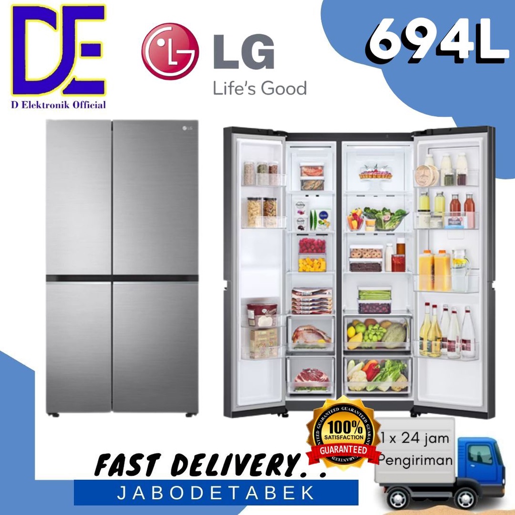 Jual KULKAS LG GC-B257SLVL SIDE BY SIDE 694 LITER DOOR COOLING ...