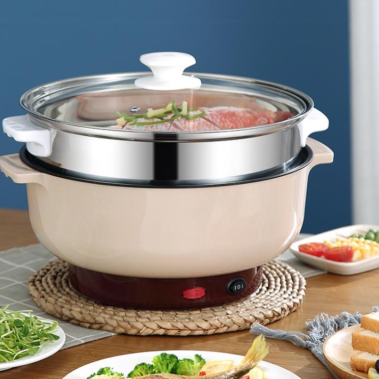 Spesial Bulan Ini Panci Elektrik 2 in 1 Panci Listrik  Serbaguna Panci Hotpot Steamer Stainless