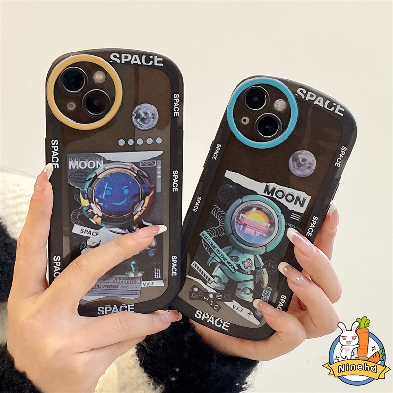 Huawei Nova Y70 Y90 Plus Y9 2019 Nova 10 9 8 7i 7 SE Pro Nova 5T Y7P Y6P Mate 50 40 30 Pro P40 P30 Pro Merek Trendy Astronot Square Phone Case TPU Lembut Shockproof Sarung Pelindung