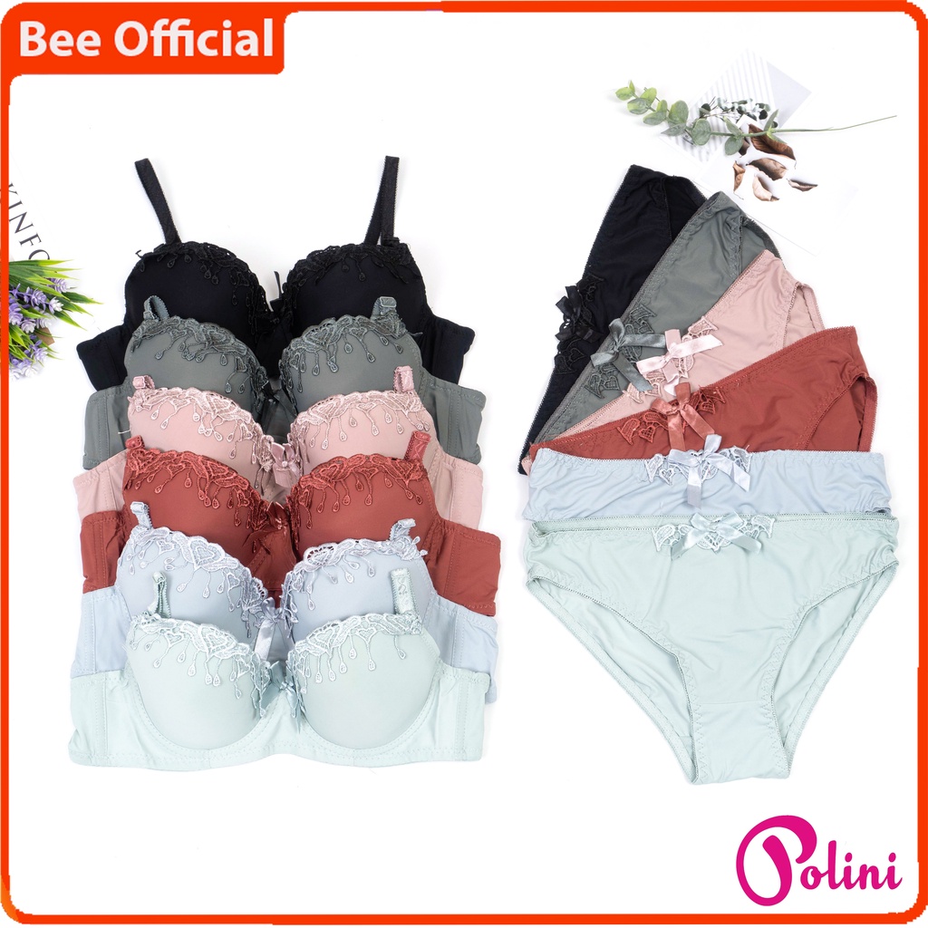 BEE - Set Bra Wanita / Stelan Bh Push Up Berkawat Cup Pakaian Dalam Wanita G510 Polini