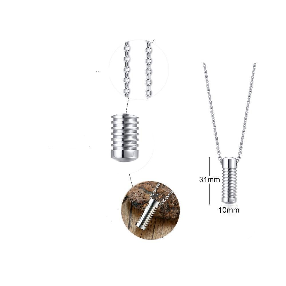 Mxbeauty Man Kalung Kasual Memutar Anti Karat Keren Geometris Hadiah Perhiasan Memorial Guci Kalung