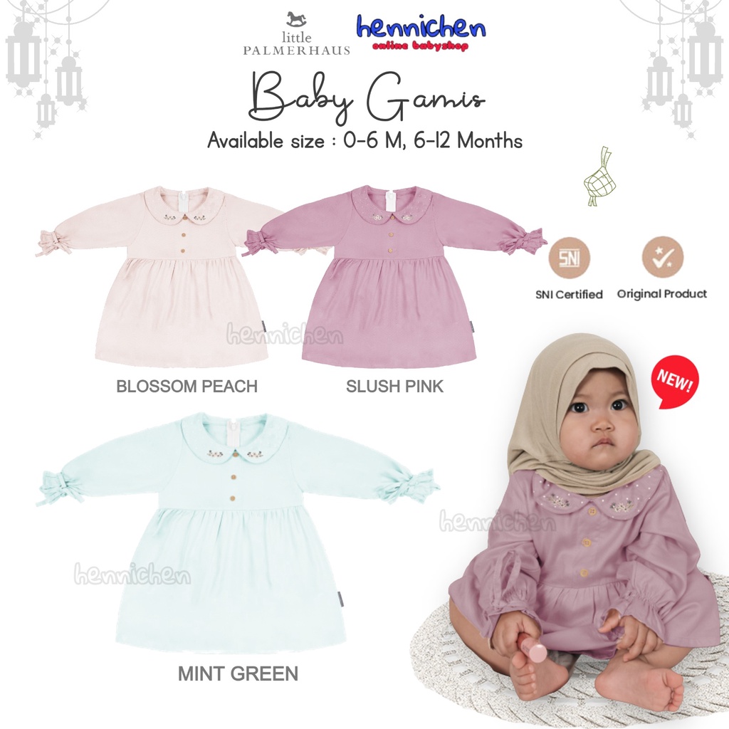 PROMO 7.7 PROMO BAJU LEBARAN LITTLE PALMERHAUS BABY GAMIS BAJU LEBARAN ANAK PEREMPUAN FASHION MUSLIM 0 - 12 BULAN