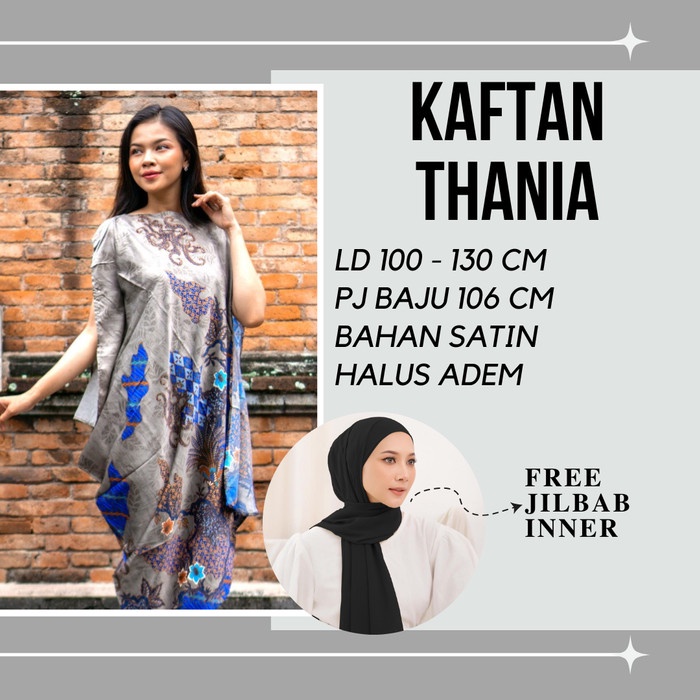 gamis kaftan KAFTAN PREMIUM DRESS WANITA PESTA LEBARAN BATIK modern Free HijabK3Y5 - SLV BAHU+HIJAB 
