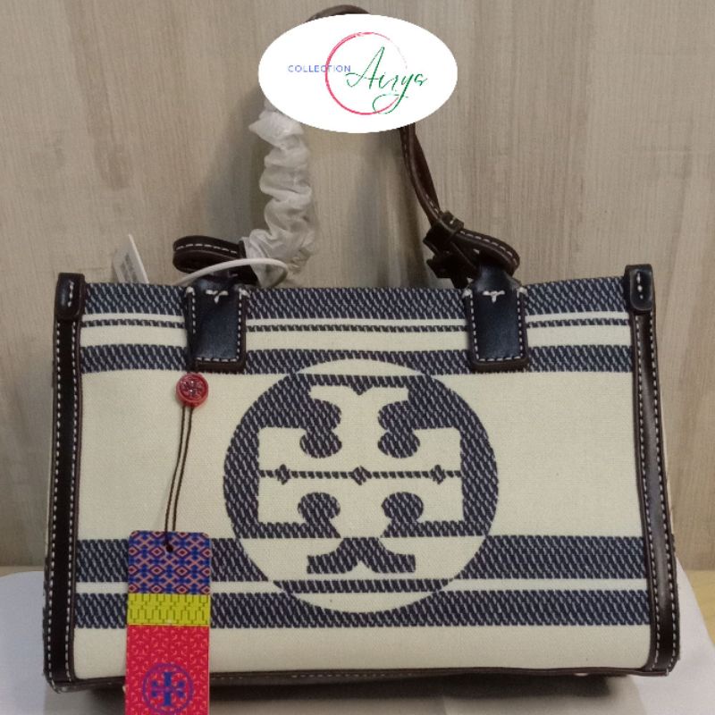 Ella jacguard tory burch tote bag canvas mini