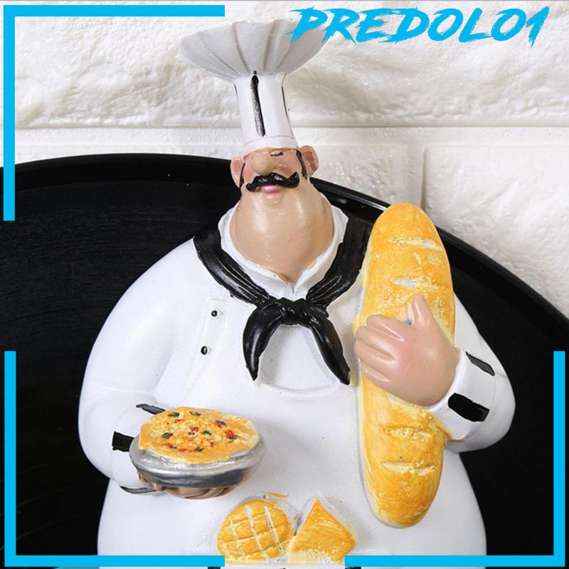 [Predolo1] 2pcs Patung Koki Italia Yang Dipasang Di Dinding Patung Plakat Rustic Untuk Dekorasi