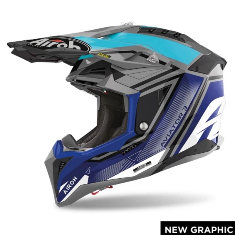 Helm AIROH Aviator 3 Original - League Blue Gloss