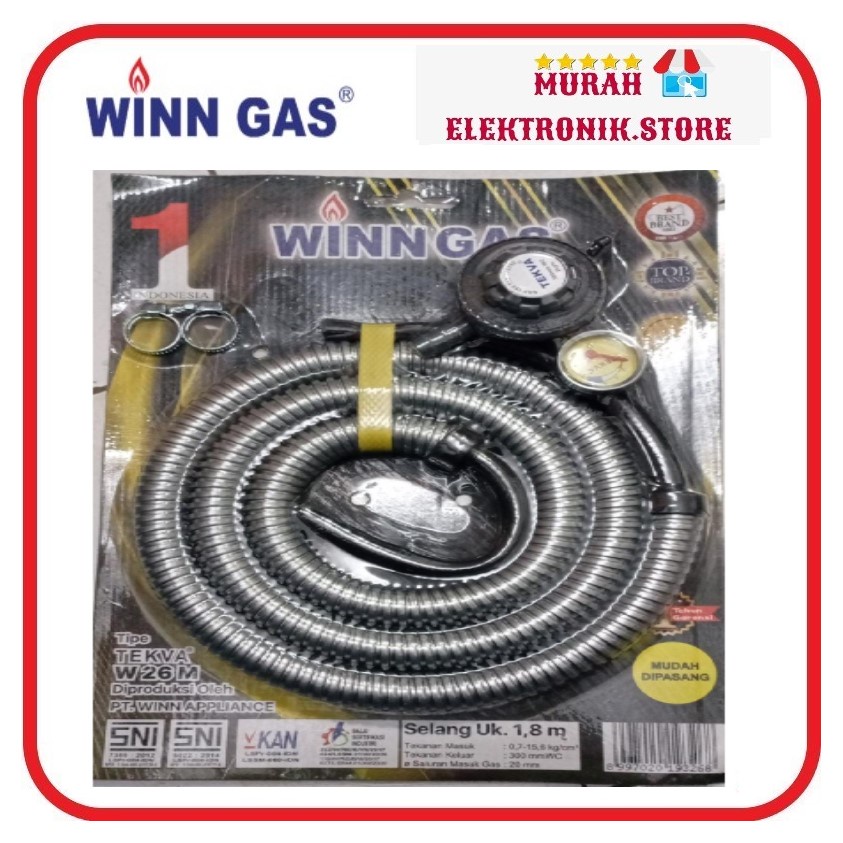 Selang Regulator Winn Tekva W26M. Kepala Gas Winn Tekva W 26M