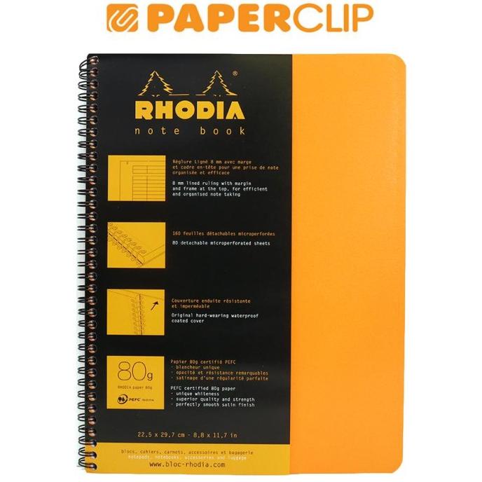 

NOTEBOOK RHODIA A4+ WIREBOUND ORANGE LINED 193108C