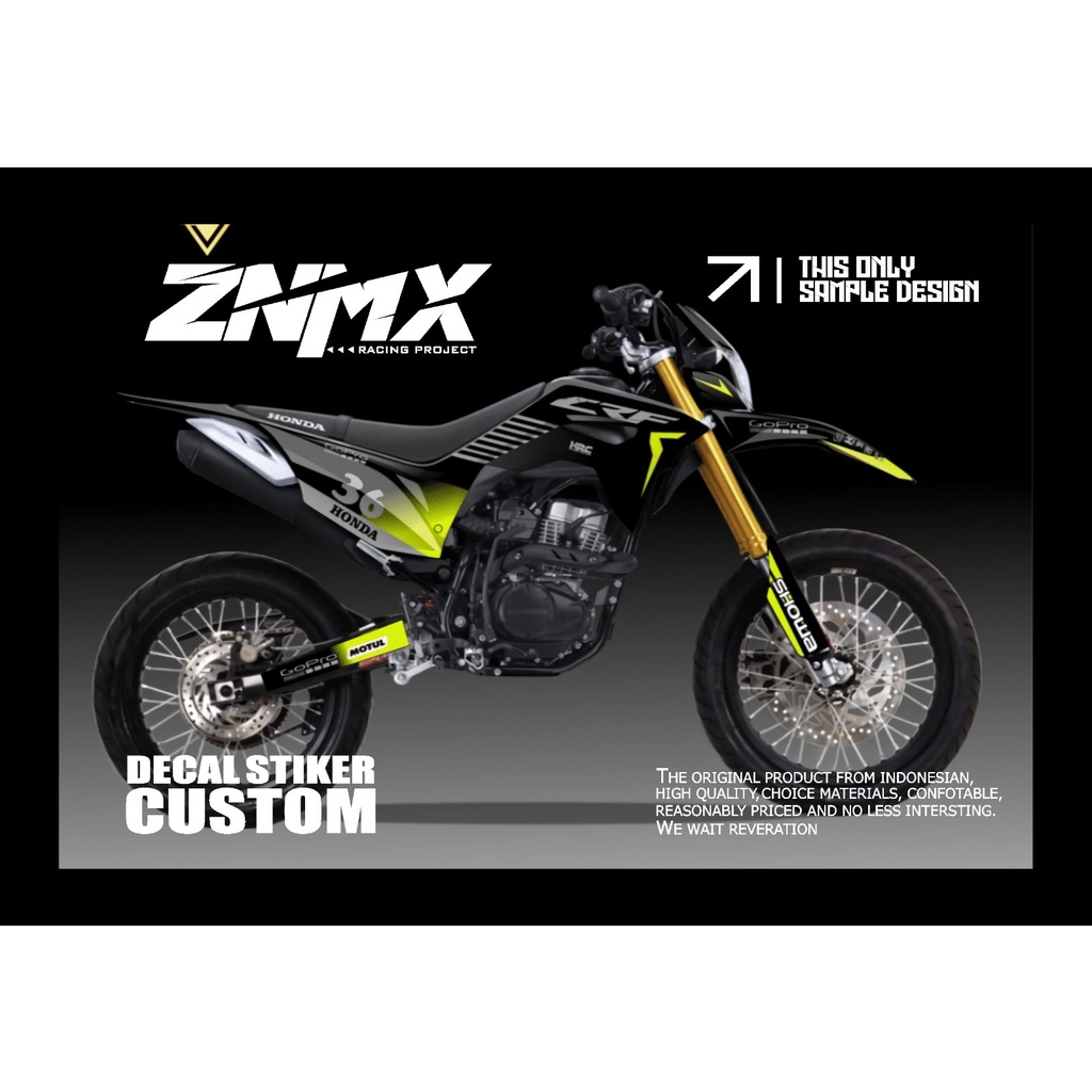 Decal crf 250L hitam full body bisa custom nama nomor