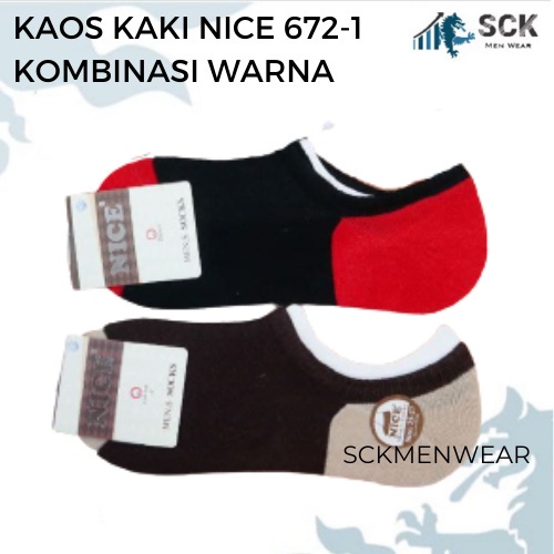 Kaos Kaki Pria NICE 672-1 Tumit POLOS / Kaus Kaki Invisible Socks Bawah Mata Kaki Cowok - sckmenwear GROSIR