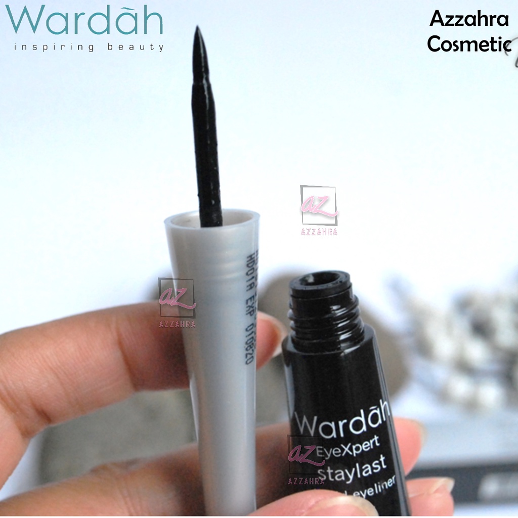 Wardah Eyexpert Staylast Liquid Eyeliner - Eyeliner Cair dengan Warna Intense dan Waterproof Serta Mudah Digunakan