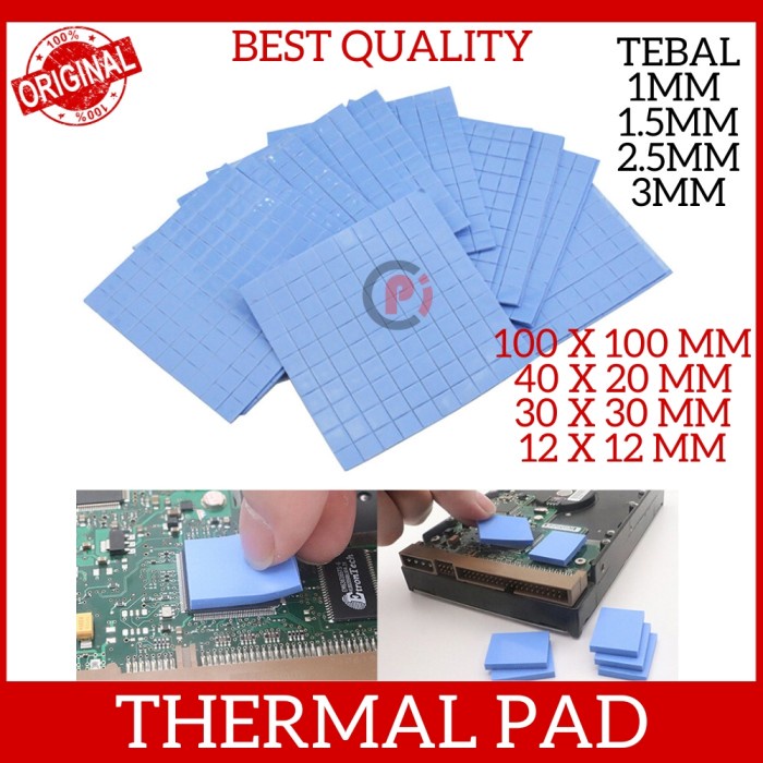 Thermal Pad Cooler Conductivity Silicone Bantalan Heatshink Pendingin