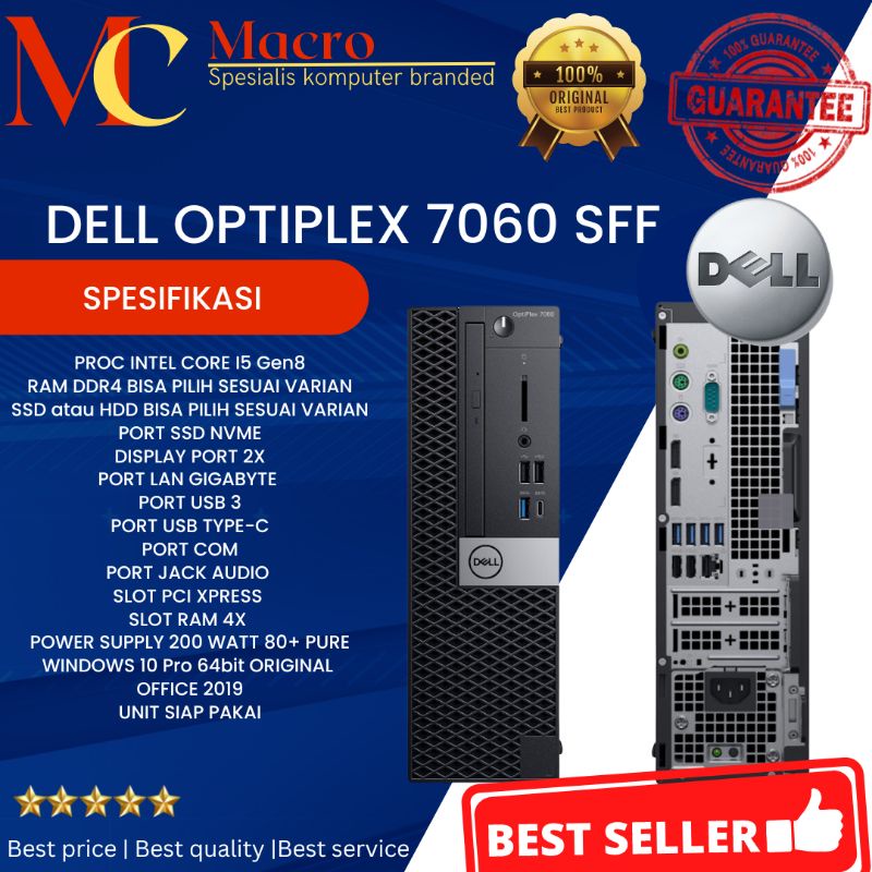 PC DELL OPTIPLEX 7060 SFF MULUS SIAP PAKAI