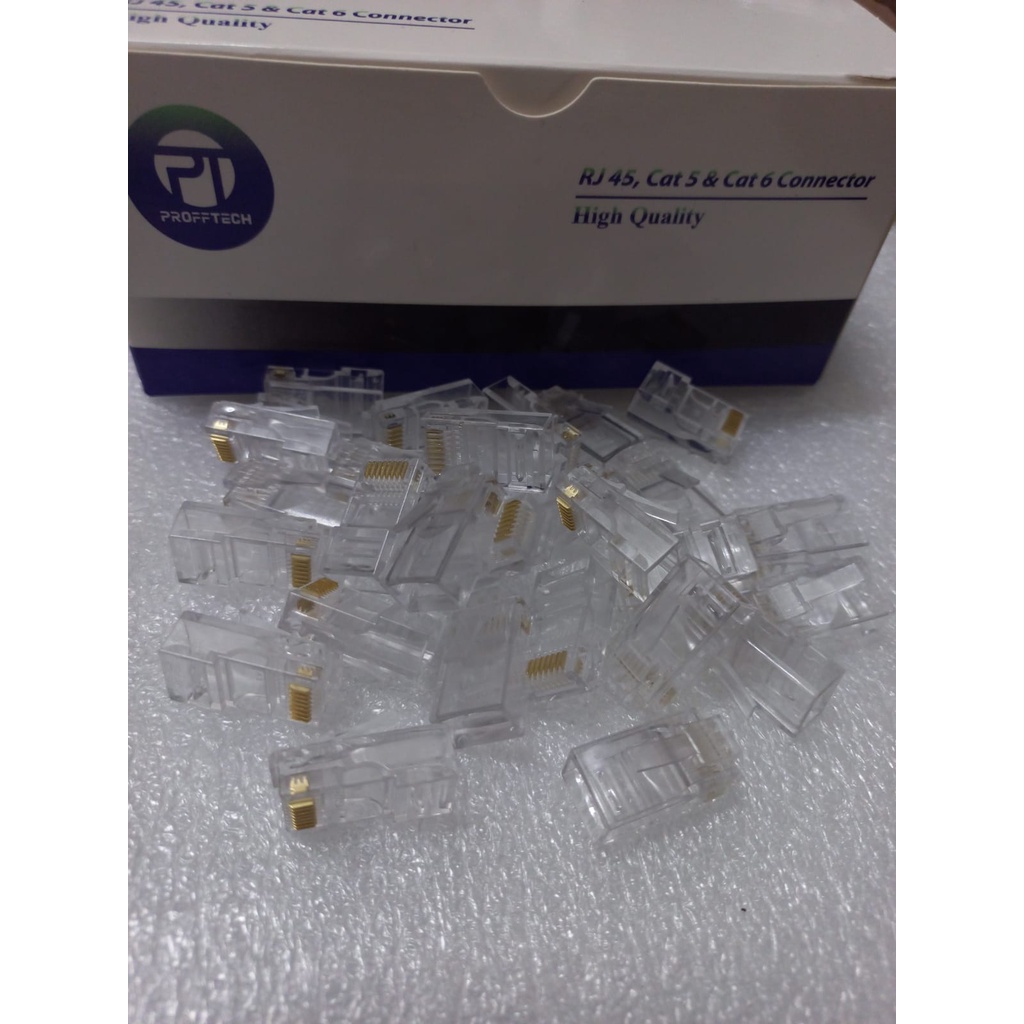 RJ45 Cat5e isi 100pcs untuk Konektor Kabel Lan Utp Ftp Cat 5e