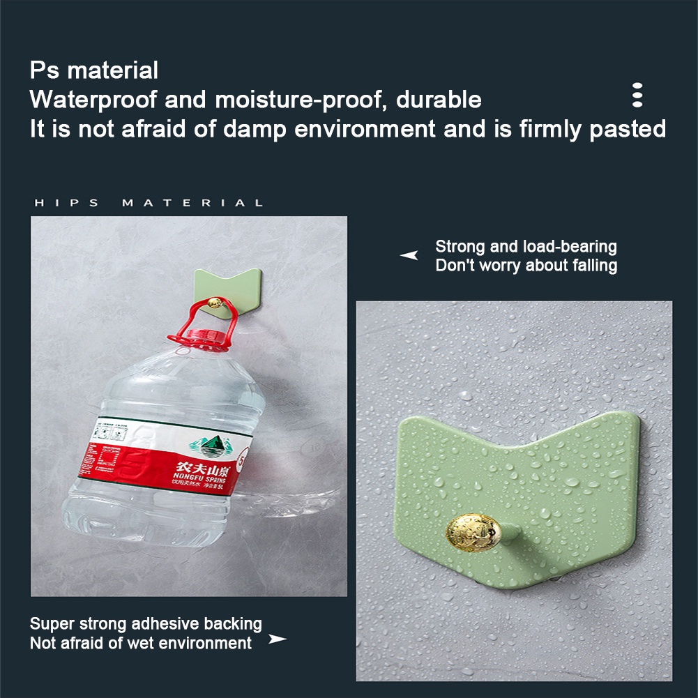 ღ 4Pcs Multi-Tujuan Dinding Kait Pintu Kunci Kain Mantel Kait Mewah Sederhana Tidak Tanpa Jejak Lubang Pengait-Gratis 4 Warna Dapur Tas Seamless Rak Rak