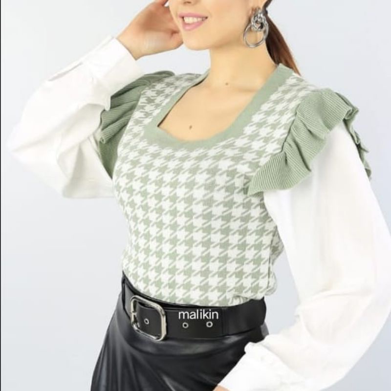 MALIKIN VEST HOUNSTOOTH KERIWIL/ROMPI HOUNSTOOTH KERIWIL