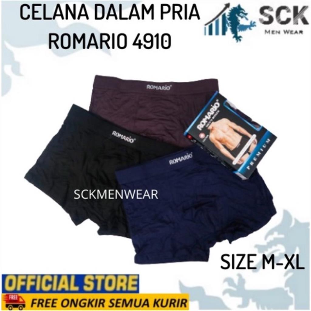 [ISI 1] CD Pria ROMARIO 4910 Model BOXER Bahan Katun Premium - sckmenwear GROSIR