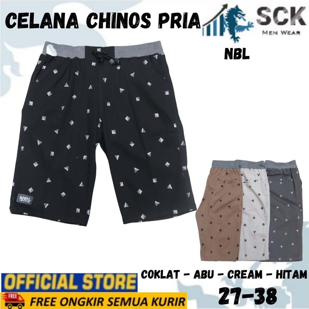 Celana Pendek Model Chinos NBL MOTIF Bahan Katun / Kolor Santai Pria Wanita Unisex Pinggang Karet - sckmenwear GROSIR