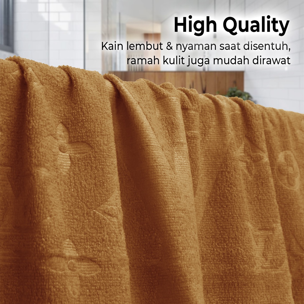 Handuk Mandi Motif LV Cantik &amp; Elegan Bahan Polyester Ukuran 140cmx70cm Handuk Mandi Model Terbaru Megahomedecor