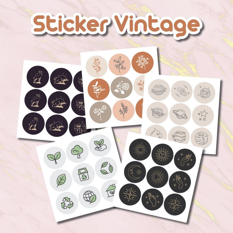 

KIANDAA 1 Lembar Sticker Motif Washitape Vintage Kiss cut bahan chromo cute deco stickers stiker diary scrapbook lucu