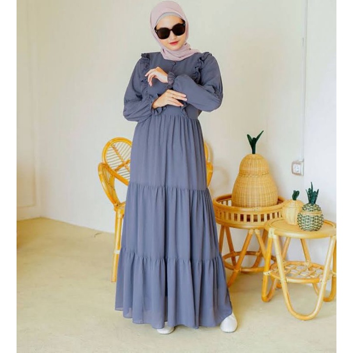 Cod Rosalinda Dress gamis ceruti cantik terbaru full furing