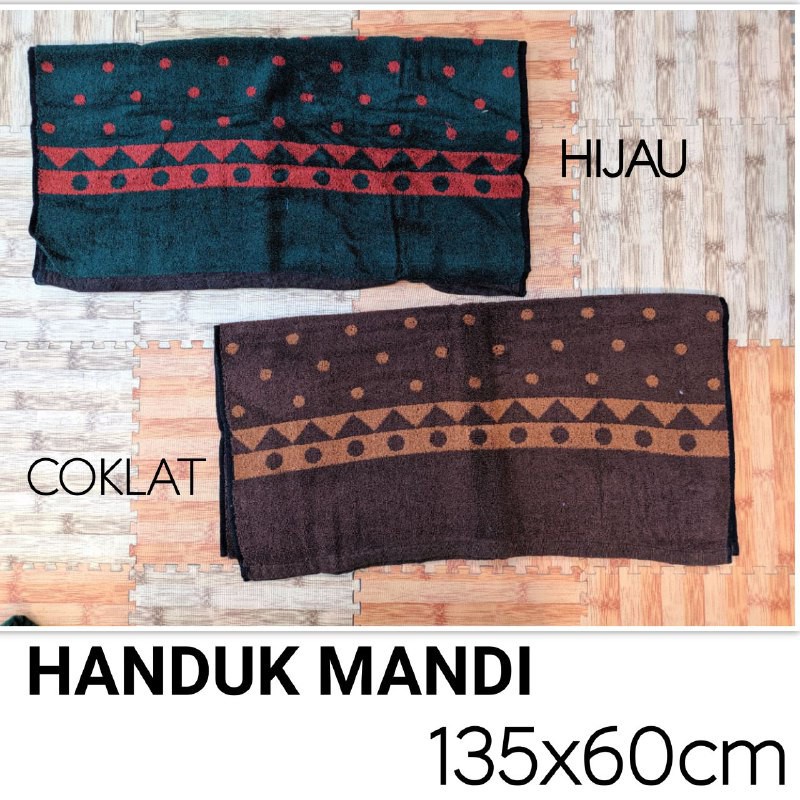 Handuk Mandi OLYMPIC 140x70cm SEGITIGA BINTIK GELAP Salur Halus Berkualitas Ukuran 140 X 70 Cm / Perlengkapan Mandi Olimpic - sckmenwear GROSIR