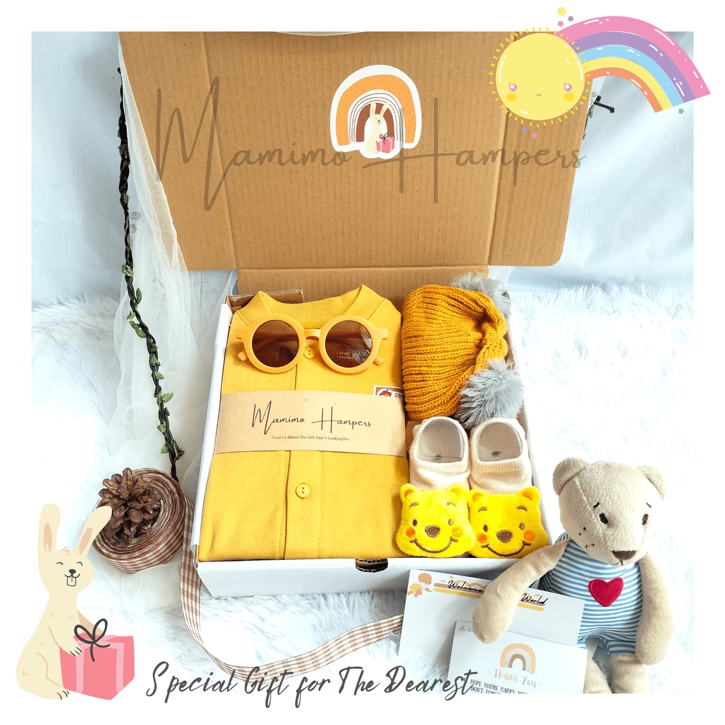 Hampers Baby Premium Series Sleepsuit Fluffy &amp; Gorillux| Newborn Gift Set | Kado bayi - By Mamimohampers