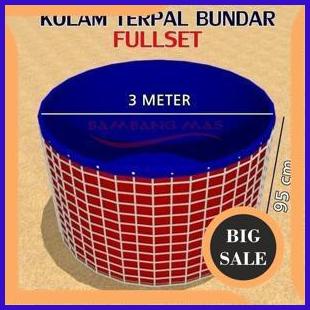 perkakas Kolam terpal Bundar Fullset Lengkap Diameter 3 Meter Tinggi 95 Cm 1F3B23
