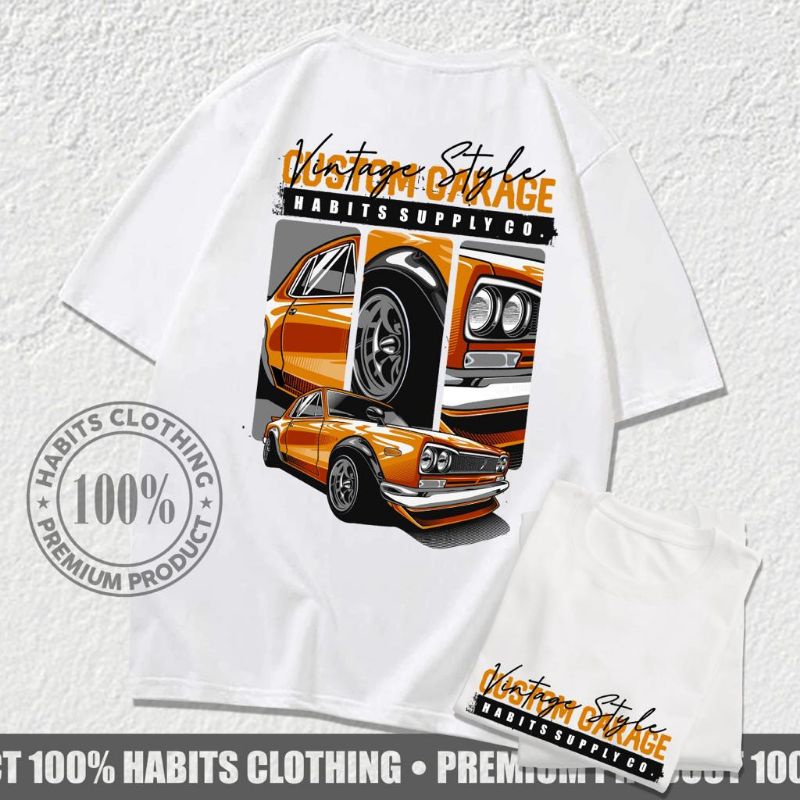 Kaos Mobil Custom Garage Putih