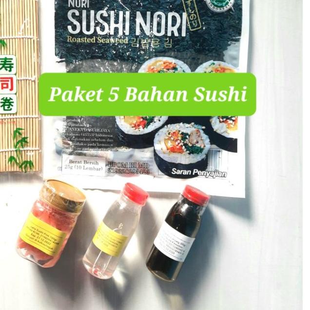 

➱ Paket Bahan Sushi Tipe 5 Halal Nori Cuka Bambu Gari Shoyu Jahe jepang gari soy sauce Vinegar seaweed red ginger ❄