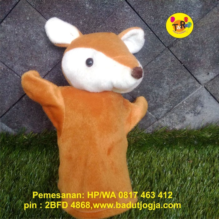 ✨ BISA COD ✨ Boneka Tangan Hewan Kancil - Edukasi - Alat Peraga 25cm -Hand Puppet